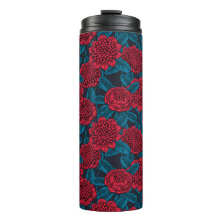 Red waratah flowers thermal tumbler