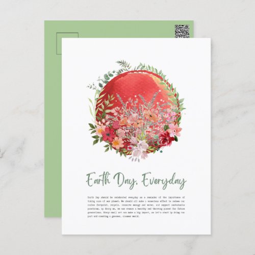 Red Warming Earth Day Everyday Postcard