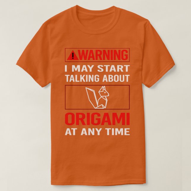 Red Warning Origami  T-Shirt (Design Front)