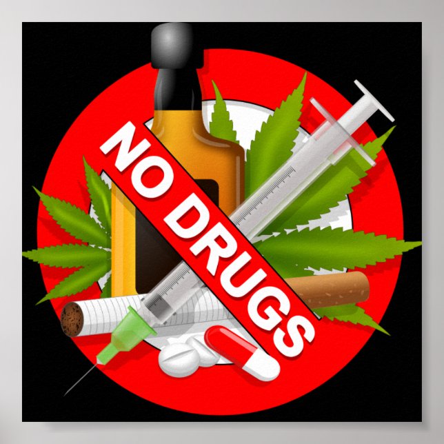 Red Warning Sign with Drugs (Front)