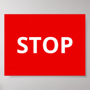 Red Warning Stop Sign Custom Text