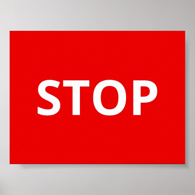 Red Warning Stop Sign Custom Text (Front)