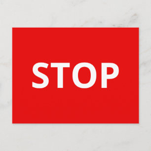 Red Warning Stop Sign Custom Text Postcard