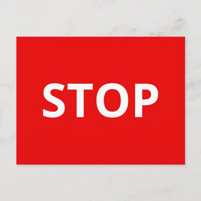 Red Warning Stop Sign Custom Text Postcard (Front)