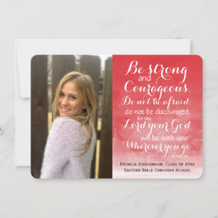 Red Wash Christian Bible Custom Photo Graduation Announcement