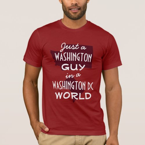 Red Washington State Guy in DC T_Shirt