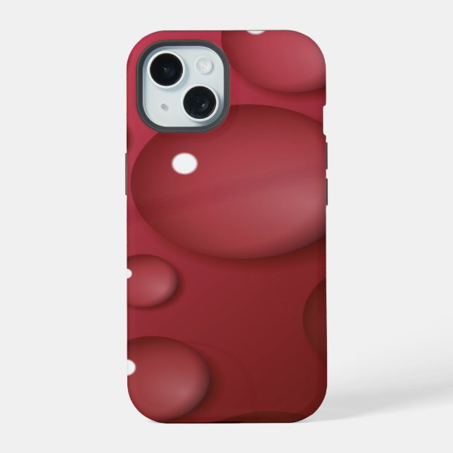 Red Water Drop Pattern Iphone Case (Back)