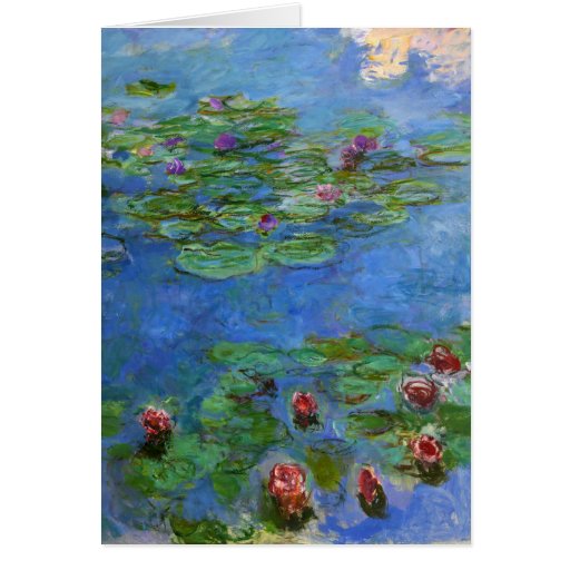 Red Water Lilies, Claude Monet Cards | Zazzle