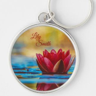 Red Water Lilly *personalize* Keychain