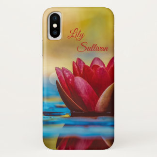 Red Water Lily *Personalize* iPhone X Case