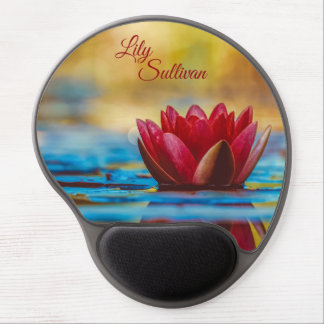 Red Water Lily *Personalize* Gel Mouse Pad
