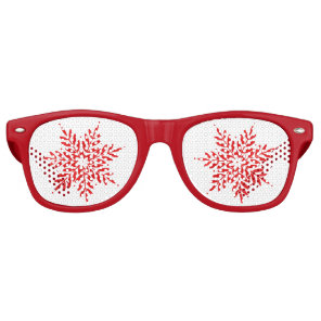 Red Watercolor Abstract Snowflake Retro Sunglasses