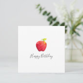 Red Watercolor Apple Card | Zazzle