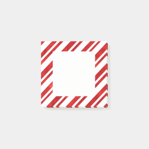Red Watercolor Candy Cane Stripes Post_it Notes