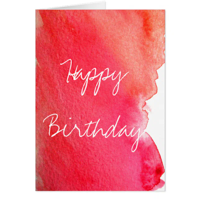 Red watercolor cute arty creative birthday | Zazzle