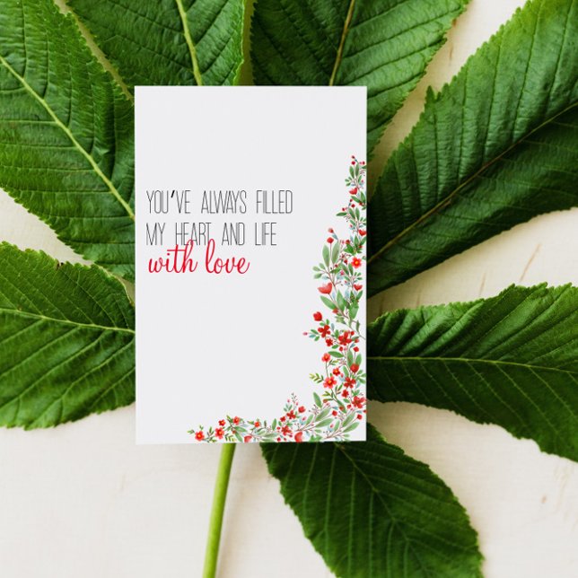 Red watercolor flower mother day holiday card (Creator Uploaded)