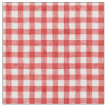 Red Watercolor Gingham Fabric