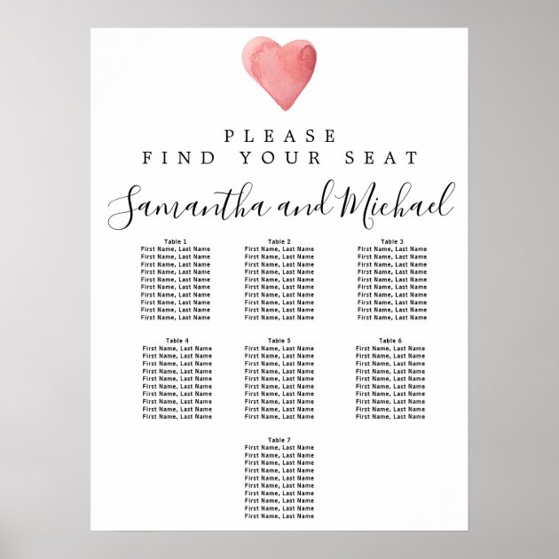 Wedding Seating Chart By Last Name