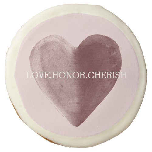 Red Watercolor Heart Love Honor Cherish Sugar Cookie