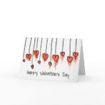 Red Watercolor Hearts Cute Happy Valentine's Day Holiday Card Red Watercolor Hearts Cute Happy Valentine's Day Holiday Card