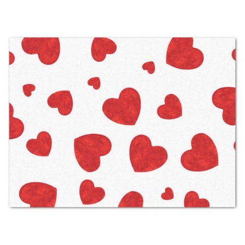 Red Watercolor Hearts Pattern 2  Tissue Paper