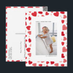Red Watercolor Hearts Photo Happy Valentine's Day Holiday Postcard<br><div class="desc">Make this Valentine's Day unforgettable with a personalized touch! Our Customizable Photo Valentine's Day Card features a delicate watercolor hearts pattern. Whether you're celebrating love, friendship, or special moments with someone dear, this card allows you to upload your own photo to make it uniquely yours. Personalize this photo Valentine's Day...</div>