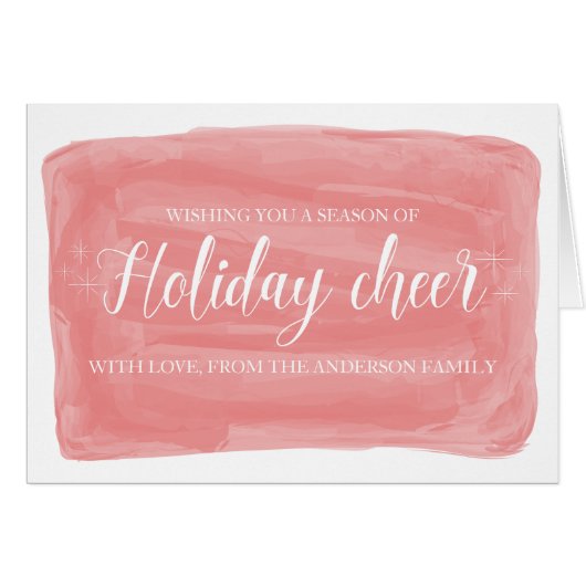 Red Watercolor Holiday Cheer (Front Horizontal)