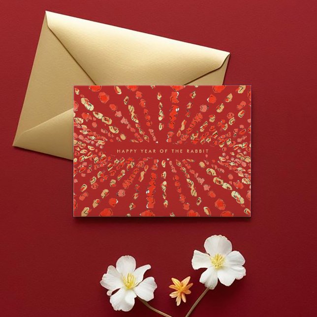 Red Watercolor Lanterns Chinese Lunar New Year Holiday Card (Red Watercolor Lanterns Chinese Lunar New Year Holiday Card)