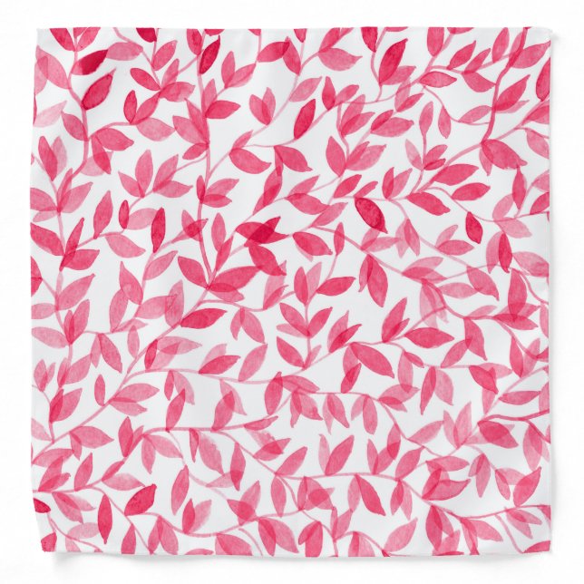Red watercolor leaves design bandana (Front)