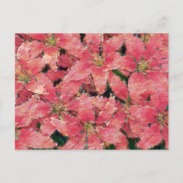 Red Watercolor Lilies Postcard (Front)
