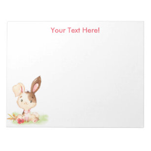 Red Watercolor Little Bunny Notepad