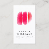 Red Watercolor Makeup Artist Swatches Business Card (Front)