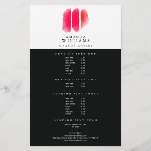 Red Watercolor Makeup Artist Swatches Flyer