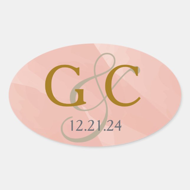 Red Watercolor Monogram Label (Front)
