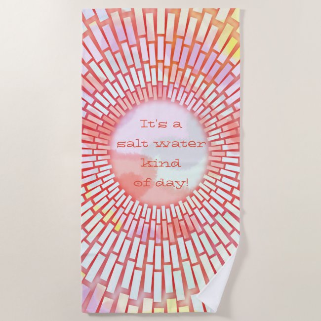 Red Watercolor Mosaic Sun Pattern with Text