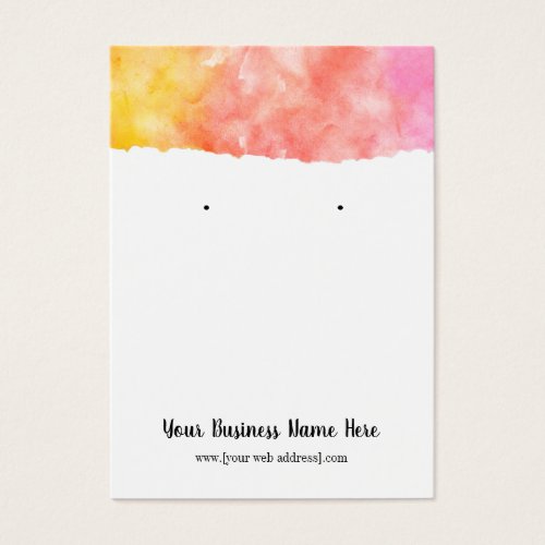 Red Watercolor Ombre Earring Display Card