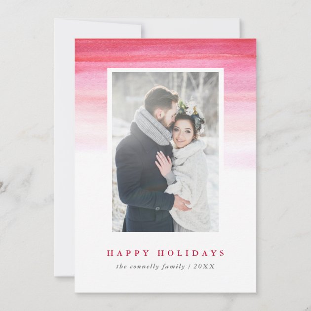 Red Watercolor Ombre | Holiday Photo