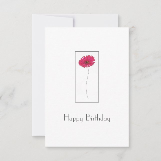 Red Watercolor, Pen & Ink Gerbs Card (Front)