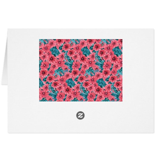 Red watercolor petunia flower pattern (Back Horizontal)