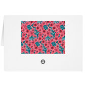 Red watercolor petunia flower pattern cards (Back Horizontal)
