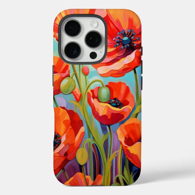 Red watercolor poppies Case-Mate iPhone case (Back)