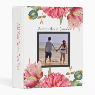 Red Watercolor Poppies Personalized Mini Binder