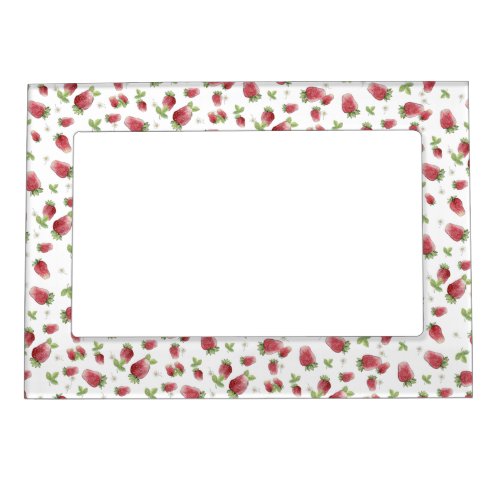 Red Watercolor Strawberries Magnetic Frame