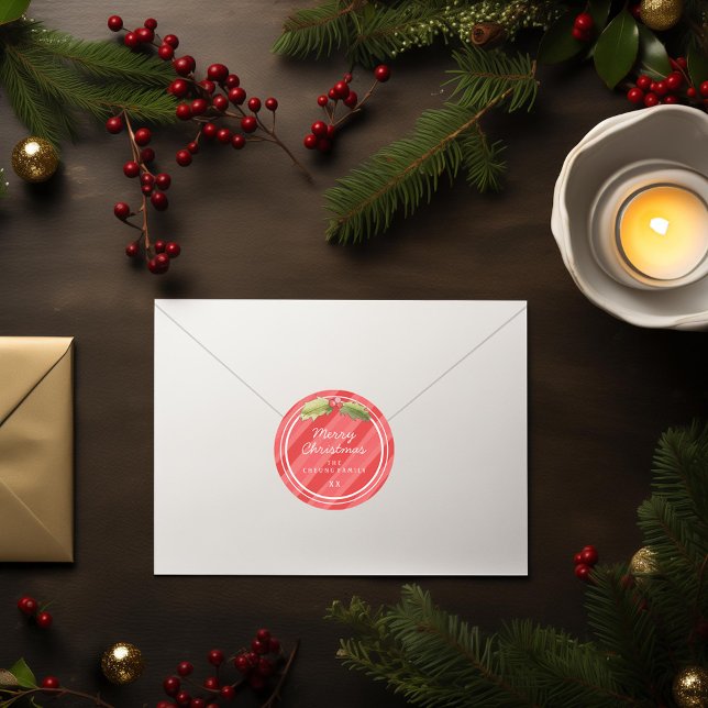 Red Watercolor Stripes Christmas Gift Stickers (Creator Uploaded)