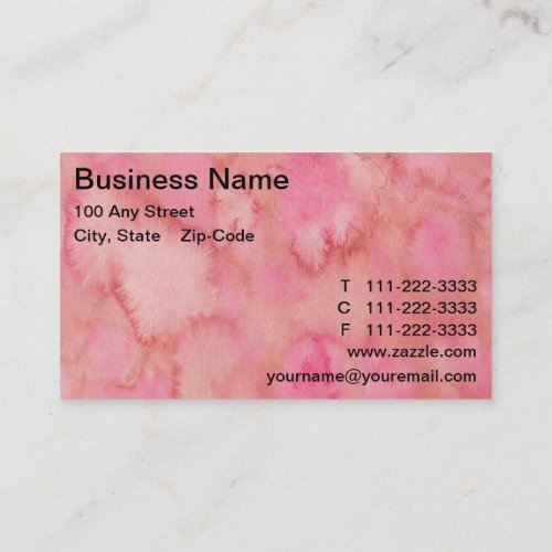 Red Watercolor Wash Business Card