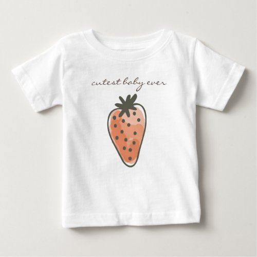 RED WATERCOLOUR STRAWBERRIES cutest baby ever Baby T_Shirt