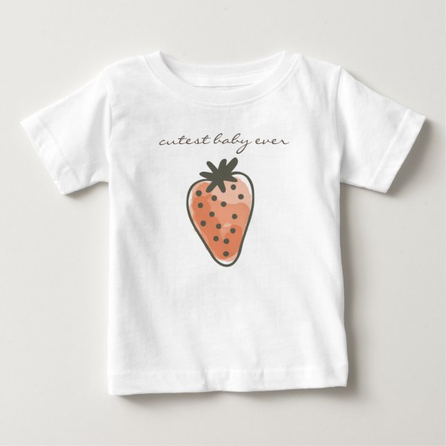 RED WATERCOLOUR STRAWBERRIES cutest baby ever T-Shirt (Front)