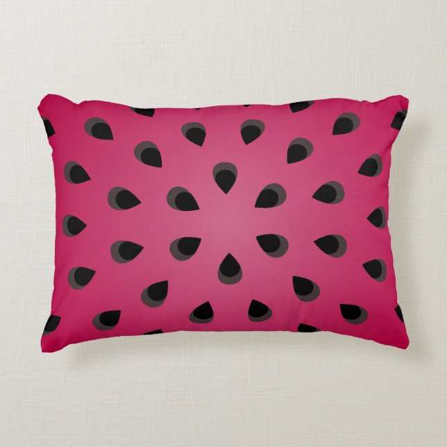 Red watermelon chunk with seeds accent pillow (Front)