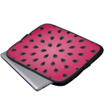Red Watermelon Chunk With Seeds Laptop Sleeve by mystic_persia at Zazzle