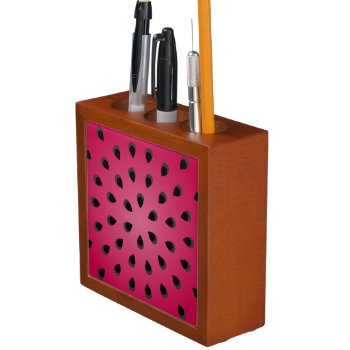 Red Watermelon Chunk With Seeds Pencil Holder by mystic_persia at Zazzle